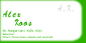 alex koos business card
