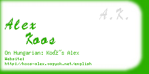 alex koos business card